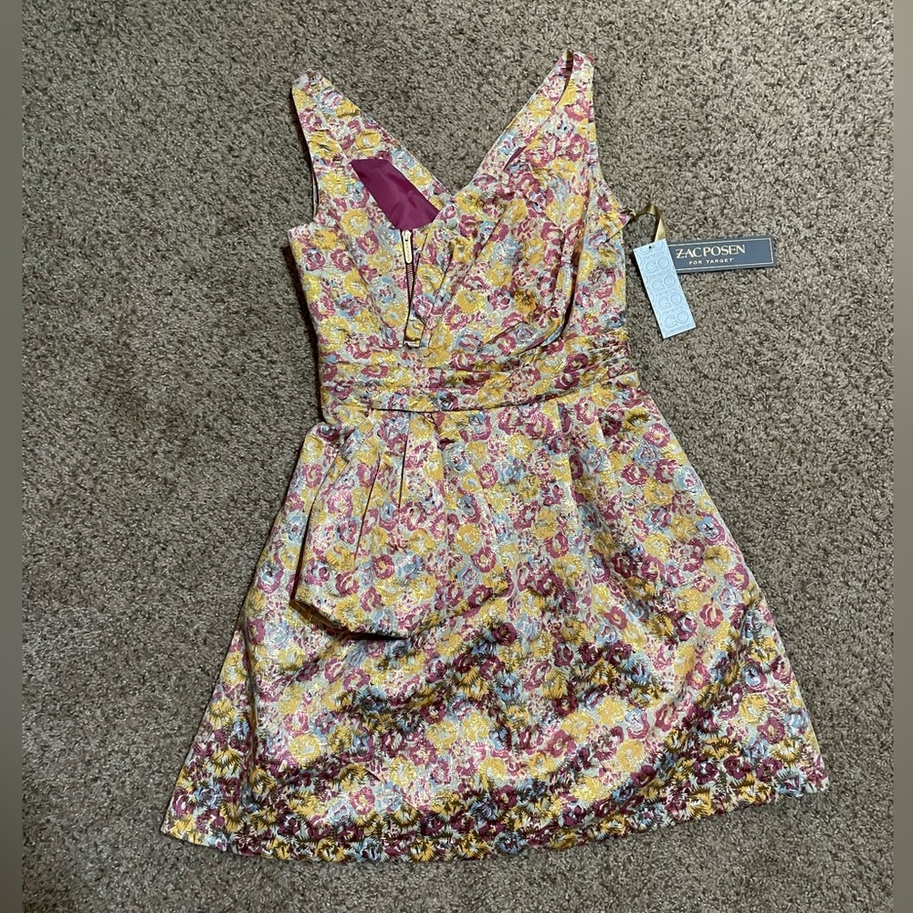 Zac Posen for Target Brocade Bow gold dress (NWT)